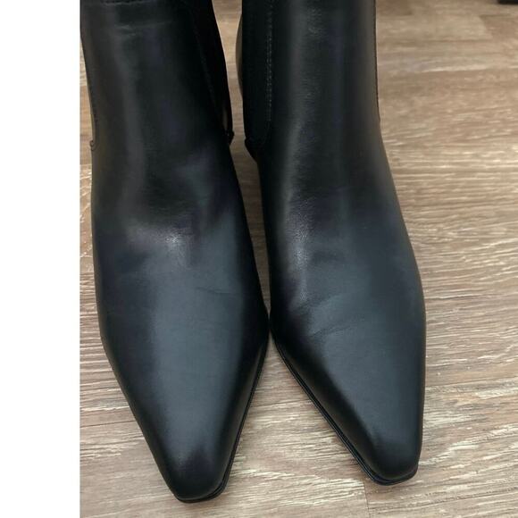 Franco Sarto New Black Leather Piinted Toe Amber Booties Size 10 - Picture 8 of 14